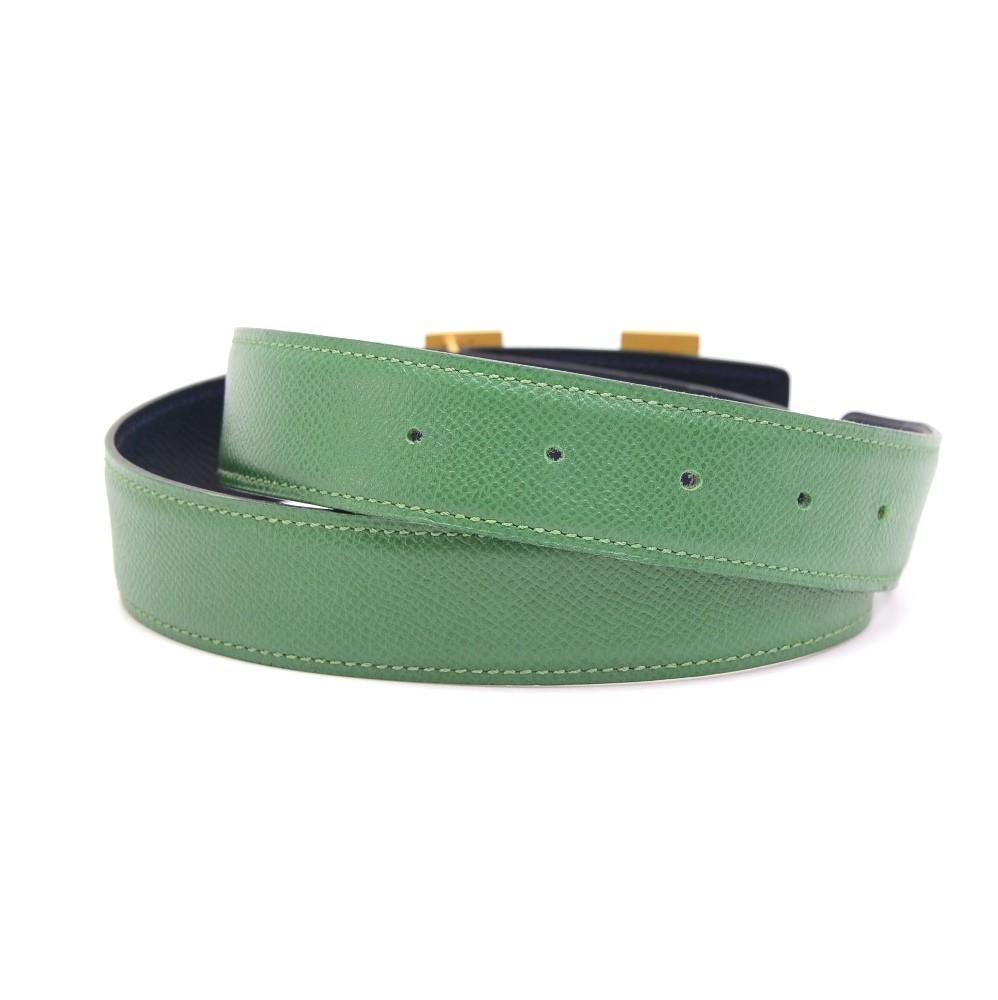 H leather belt Hermès Green size 85 cm in Leather - 34262743