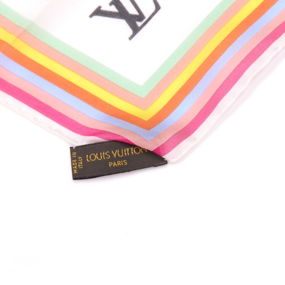 Louis Vuitton White Monogram Multicolore Silk Square Scarf