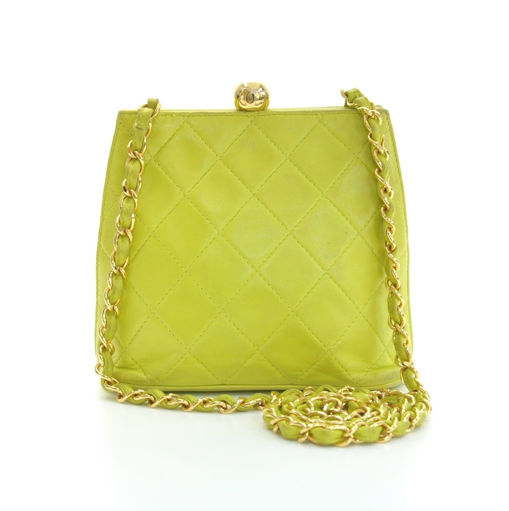 Chanel Chanel Light Green Quilted Leather Small Shoulder Bag