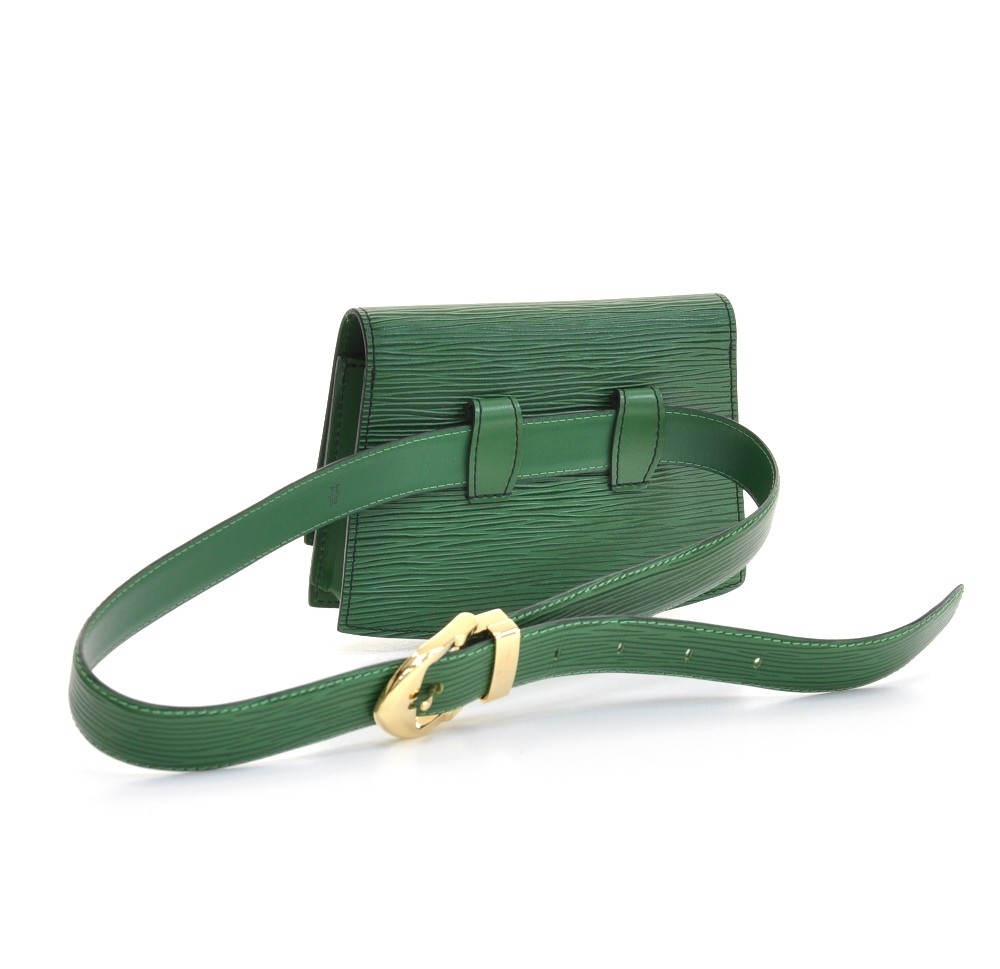 Pre-Owned Louis Vuitton Taiga Sunture Classic Leather Belt Episea (Green)  M6845 Total Length 95 cm Waist 75-85 LOUIS VUITTON Men's (Good) 