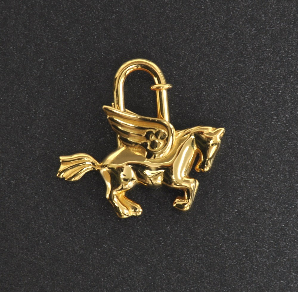 Hermes Gold Pegasus Charm at 1stDibs