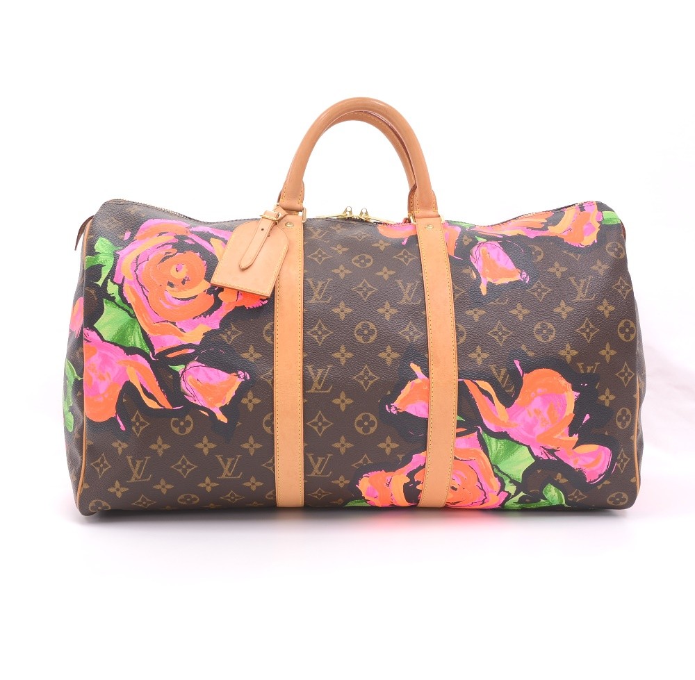 Louis Vuitton Limited Edition Monogram Roses Keepall 50 Duffle Bag, Louis  Vuitton Handbags