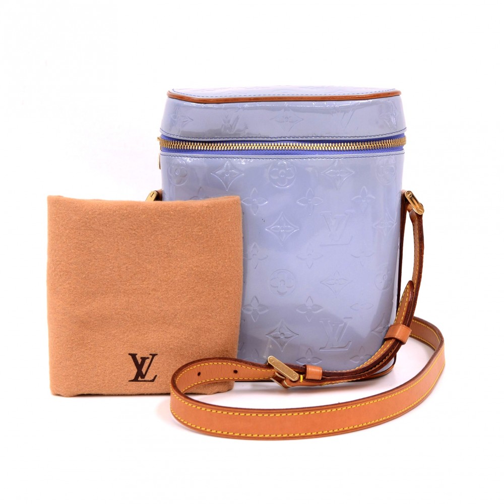 Louis Vuitton Baby Blue Monogram Vernis Mercer Duffel Bag - Yoogi's Closet