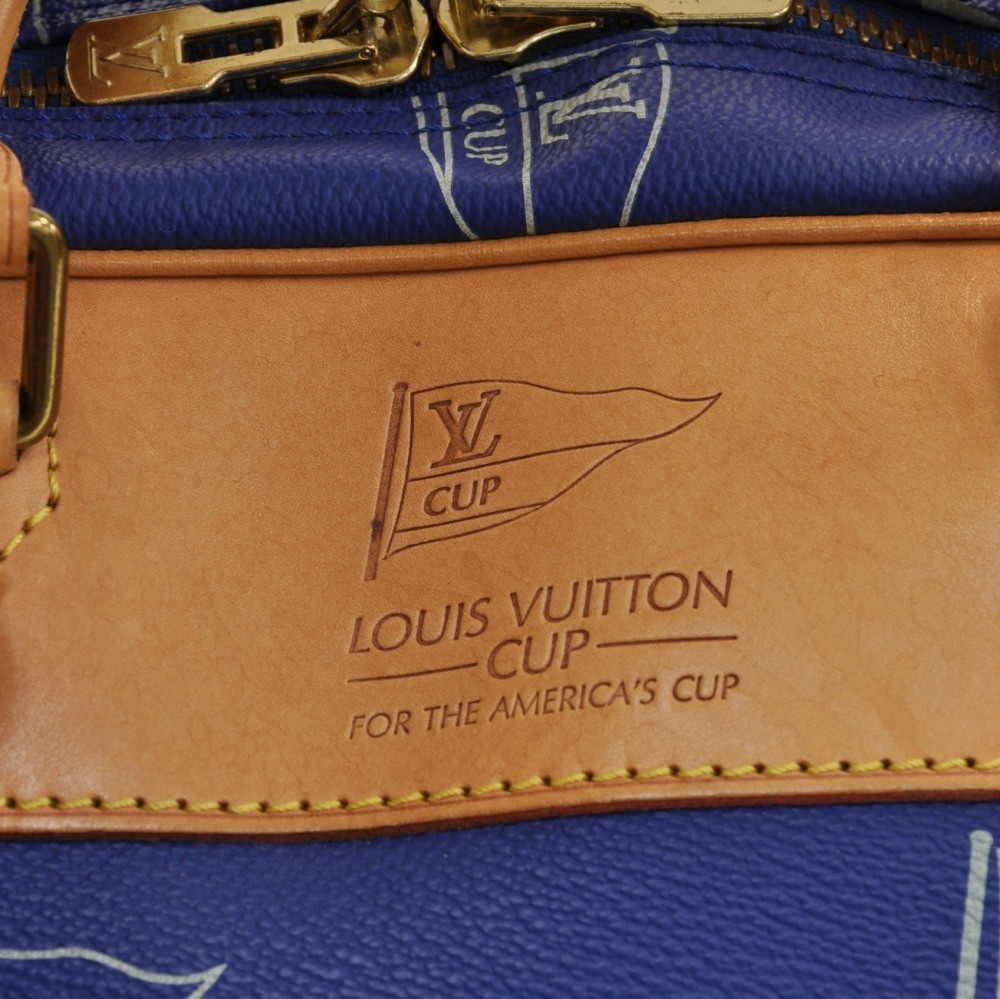 LOUIS VUITTON c.1995 LV America's Cup Garment Duffel Bag w/ Whale