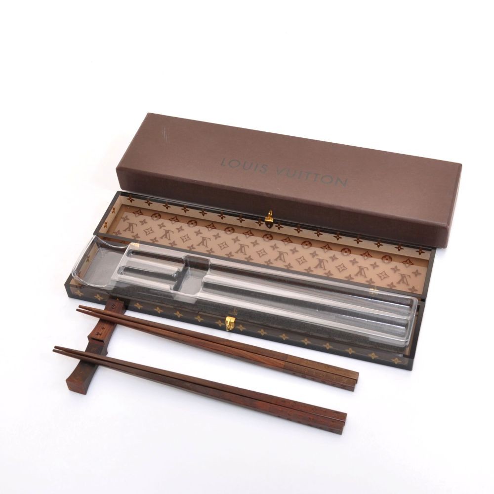 Louis Vuitton Set of Rosewood Monogrammed Chopsticks Set for Two