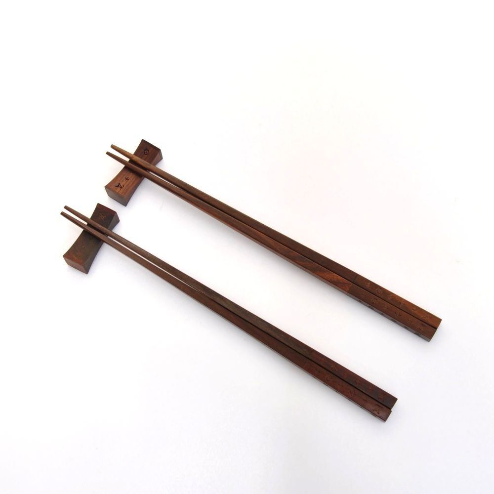 Louis Vuitton Set of Rosewood Monogrammed Chopsticks Set for Two