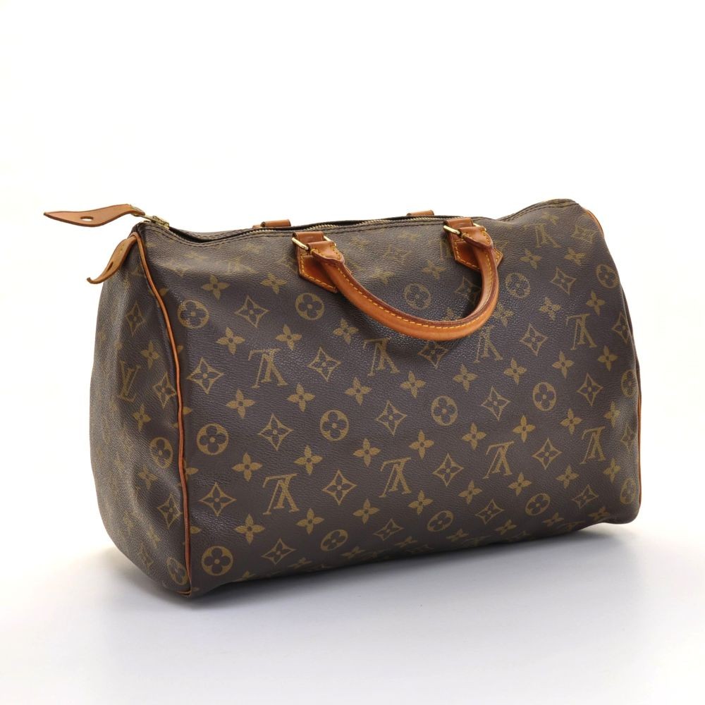 Louis Vuitton Vintage - Monogram Speedy 35 Bag - Brown - Leather