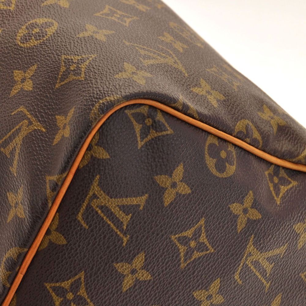 Speedy cloth handbag Louis Vuitton Brown in Cloth - 13237316