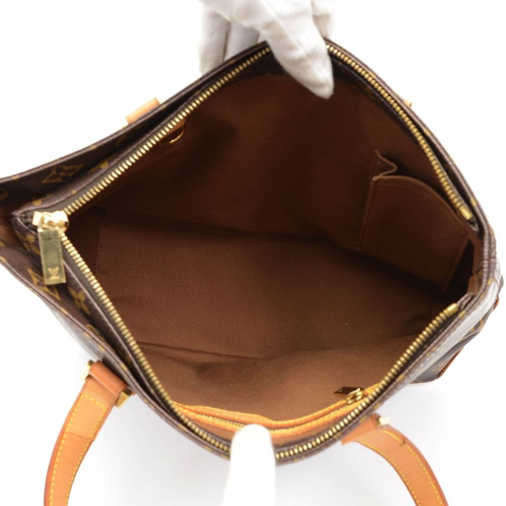 Authentic Louis Vuitton Cabas Piano Brown Monogram Leather Business Bag