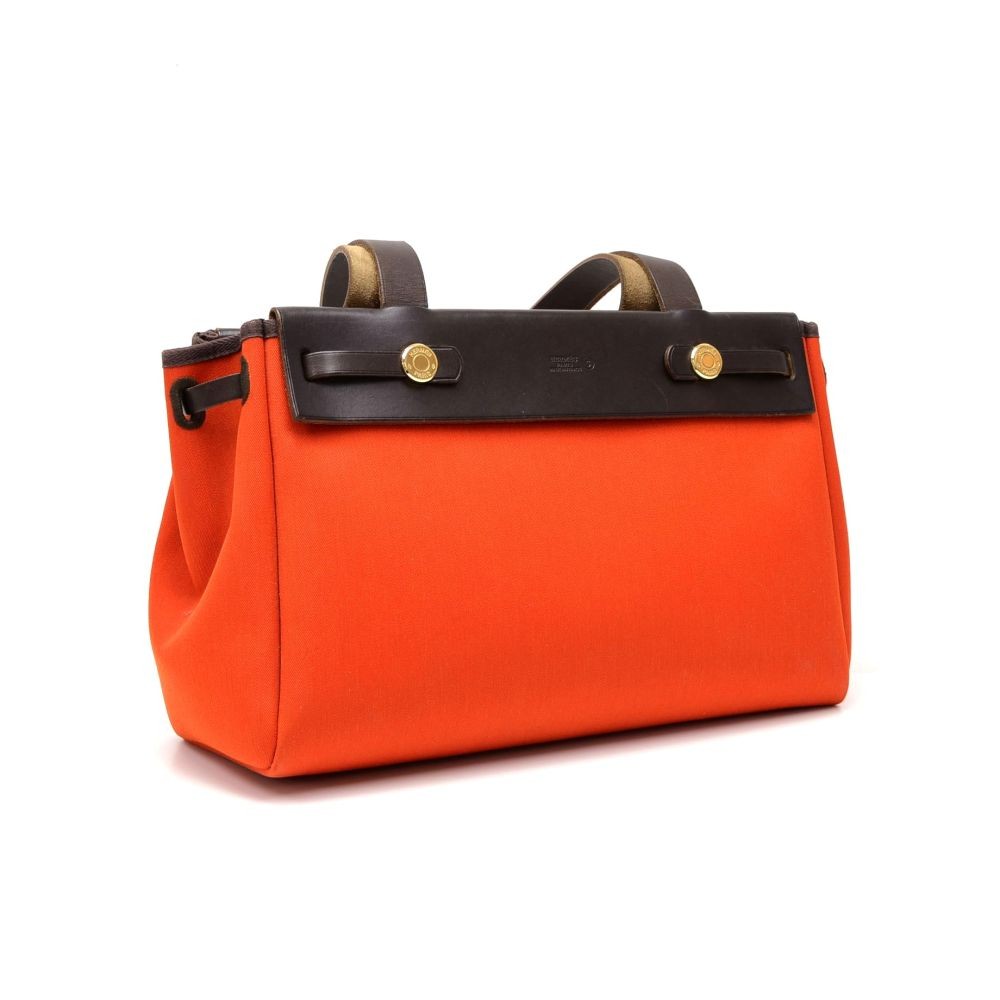 Hermès Orange Herbag Cabas ○ Labellov ○ Buy and Sell Authentic