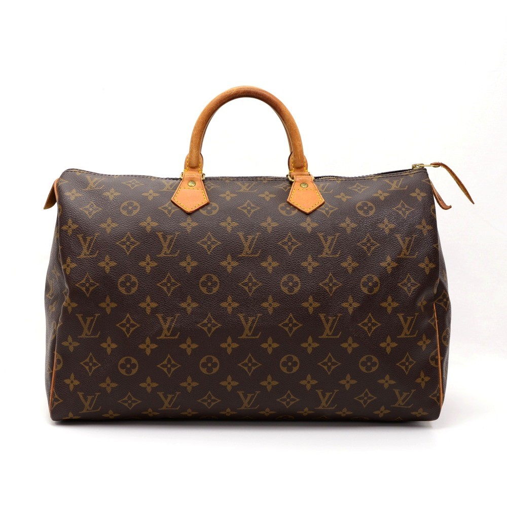VTG Louis Vuitton Monogram Speedy 40 Boston Bag Brown Leather GG Hand Bag  France