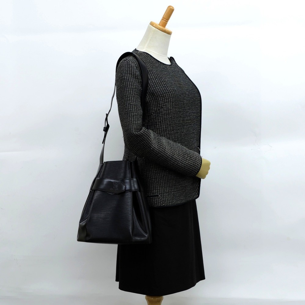 Noir Epi leather Louis Vuitton Sac D'epaule GM with multi tonal