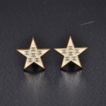 Chanel White x Gold Tone Star Shaped Earring