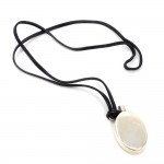 Hermes Sterling Silver Perfume Bottle Pendant Black Leather String Necklace