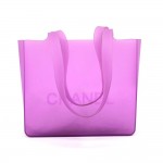 Chanel Purple Rubber Shoulder Tote Bag