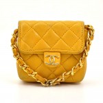 Chanel Yellow Quilted Leather Mini Bag Charm