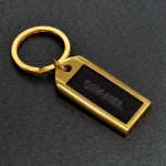 Chanel Black Leather and Gold Tone Key Ring holder SS669