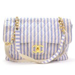 Chanel Blue and white Canvas Jumbo Shoulder bag SS472