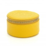 Chanel Yellow Caviar Leather Jewelry Case Pouch