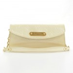 Louis Vuitton Sunset Boulevard White Vernis Leather Evening Bag