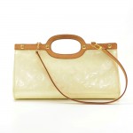 Louis Vuitton Roxbury Drive White Vernis Leather Hand Bag + Strap