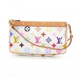 Louis Vuitton Pochette Accessories White Multicolor Canvas Hand Bag