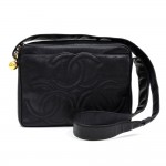 Chanel Black Caviar Leather Shoulder Pochette Bag