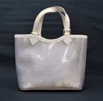 Louis Vuitton White Vinyl Plage Lagoon Mini Beach Tote Handbag V286