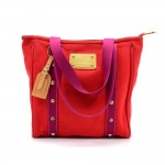 Louis Vuitton Antigua 2006 MM Cabas Red Canvas Hand Bag