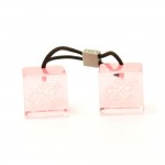 Louis Vuitton Pink Clear Crystal Cube Hair Tie Bobbles