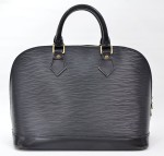 LOUIS VUITTON Black Epi Leather Alma Hand Bag F479