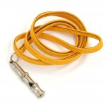 Hermes Yellow Leather Whistle Pedant String Necklace