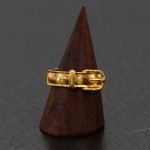 Hermes Gold Tone Belt Motif Scarf Ring