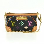 Louis Vuitton Milla Clutch PM Black Multicolor Monogram Canvas Pouch Bag