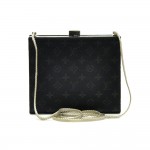 Louis Vuitton Ange PM Black Monogram Satin Shoulder Evening Bag