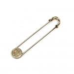 Hermes Silver Tone Pin  Brooch