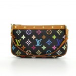 Louis Vuitton Pochette Accessories Black Multicolor Monogram Canvas Hand Bag