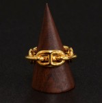 Hermes Ragate Chain Gold Tone Scarf Ring