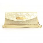Louis Vuitton Sunset Boulevard White Vernis Leather Evening Bag