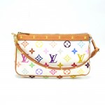 Louis Vuitton Pochette Accessories White Multicolor Canvas Hand Bag