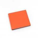 Hermes Orange Leather Two-Side Compact Mirror