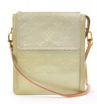 Louis Vuitton Mott Bronze Green Vernis Leather Handbag LA704