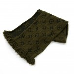 Louis Vuitton Khaki Monogram Wool 160cm Scarf