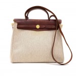 Hermes Herbag PM 2 in 1 Canvas Leather Shoulder Bag