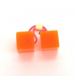 Louis Vuitton Orange Crystal Cube Hair Tie Bobbles