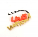 Louis Vuitton Orange x Gold Tone Stephen Sprouse Graffiti Mobile Phone Charm