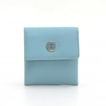 Chanel Light Blue Leather Coin Case