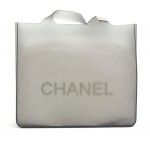 Chanel Gray Rubber Handbag Silver CC SS556