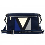 Louis Vuitton LV Cup Blue Textile Black Leather Messenger Bag
