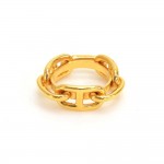 Hermes Ragate Chain Gold Tone Scarf Ring